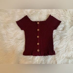 Burgundy girls Blouse